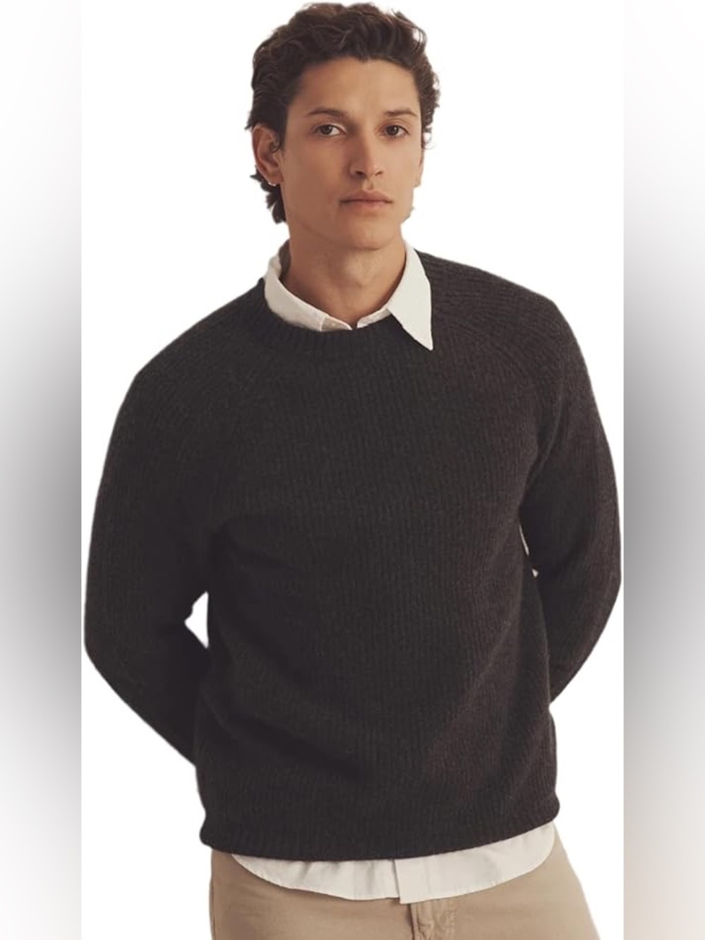 Naadam Fisherman Crewneck Cashmere Sweater Size Small